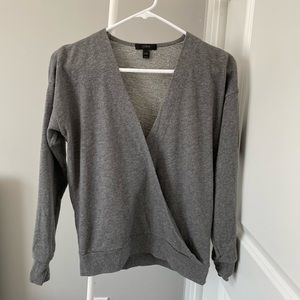 JCREW v-neck front cross sweatshirt